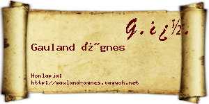 Gauland Ágnes névjegykártya