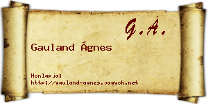 Gauland Ágnes névjegykártya